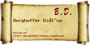 Berghoffer Diána névjegykártya